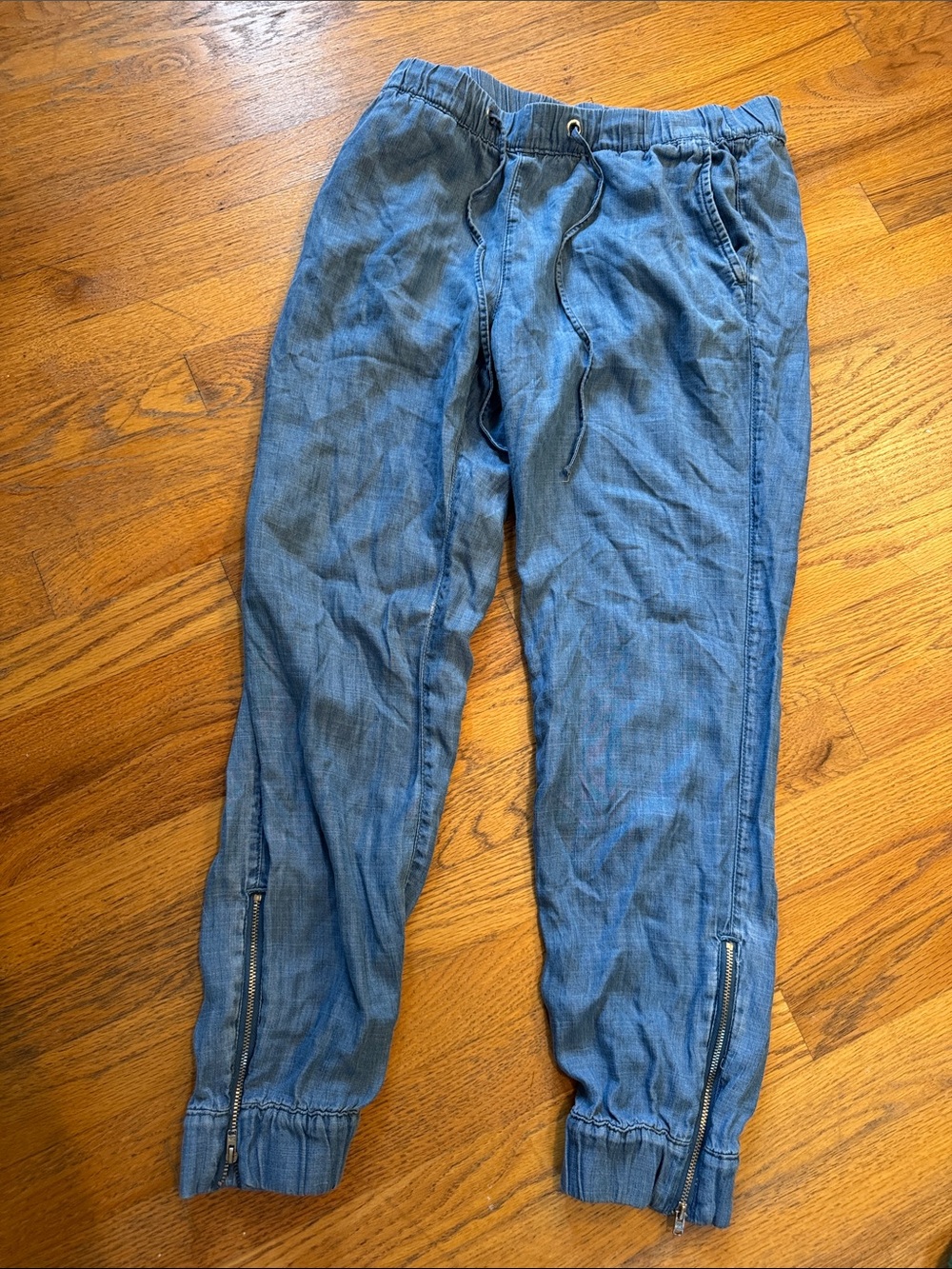 Banana Republic Light Blue Elastic Waist Denim Joggers